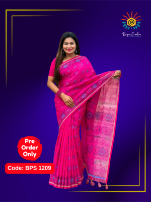 Tangail/Cotton Hand Block Printed Sharee